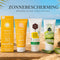 Collectie zonbescherming met zonnebrand en aftersun voor optimale verzorging van de huid.