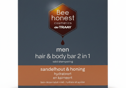 Bee Honest Hair & Body Bar Men Sandelwood & Honing