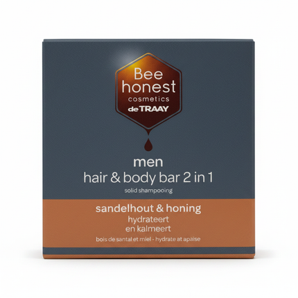 Bee Honest Hair & Body Bar Men Sandelwood & Honing