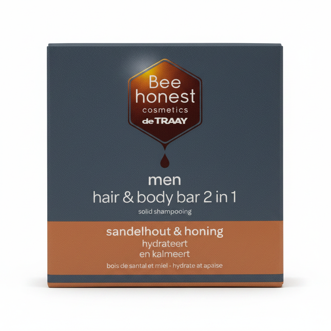 Bee Honest Hair & Body Bar Men Sandelwood & Honing