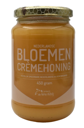 Werkbij Nederlandse bloemen creme honing