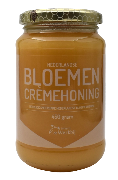 Werkbij Nederlandse bloemen creme honing