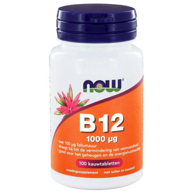 NOW Vitamine B12 1000 mcg en Foliumzuur 100 mcg