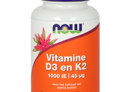NOW Vitamine D3 1000IE & Vitamine K2