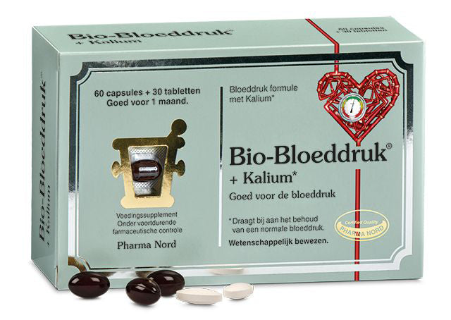Pharma Nord Bio Bloeddruk & Kalium met kalium, co-enzym Q10, Pycnogenol en vitamine D3 60 capsules + 30 tabletten