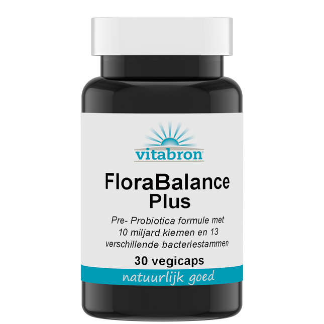 Vitabron FloraBalance Plus probioticum met 13 bacteriestammen, DigeZyme® en FOS, 30 capsules