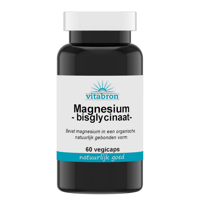 Vitabron Magnesium Bisglycinaat capsules hoog opneembaar magnesium supplement voor spieren energie en zenuwstelsel, 60 capsules