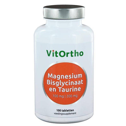 Vitortho Magnesium bisglycinaat 100 mg en taurine 200 mg