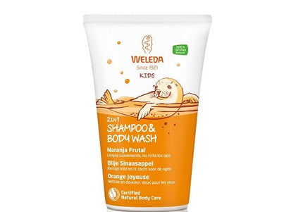 Weleda Kids 2-in-1 shampoo & bodywash blije sinaasappel
