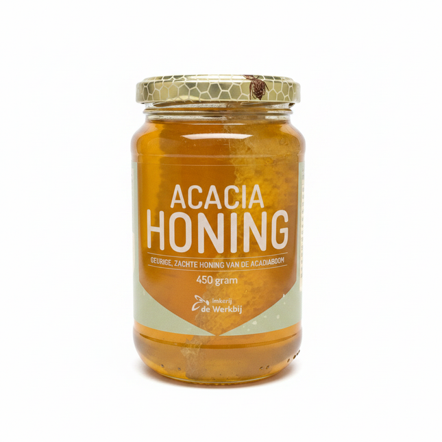 Werkbij Acaciahoning met raat